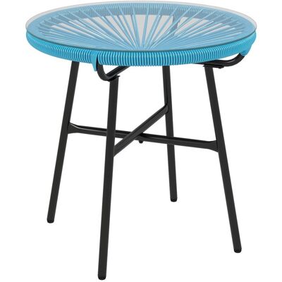 No Brand Runda Stolik Kawowy Ogrodowy, Pleciona Żywica (Rotang), Metal, Blacha Hartowanego Szkła Ø50x50h Cm No Brand Runda Stolik Kawowy Ogrodowy, Pleciona Żywica (Rotang), Metal, Blacha Hartowanego Szkła Ø50x50h Cm
