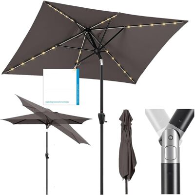 Sekey Parasol przeciwsłoneczny 210x140 cm oświetlenie SOLAR LED, cappuccino Sekey Parasol przeciwsłoneczny 210x140 cm oświetlenie SOLAR LED, cappuccino