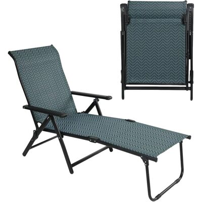 Inny producent Składany Leżak Ogrodowy Plażowy Regulowany Wytrzymały Zielony 88x66 cm Inny producent Składany Leżak Ogrodowy Plażowy Regulowany Wytrzymały Zielony 88x66 cm