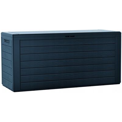 PROSPERPLAST SKRZYNIA OGRODOWA NA BALKON TARAS SCHOWEK BOX ANTRACYT IMITACJA DREWNA 280L PROSPERPLAST SKRZYNIA OGRODOWA NA BALKON TARAS SCHOWEK BOX ANTRACYT IMITACJA DREWNA 280L