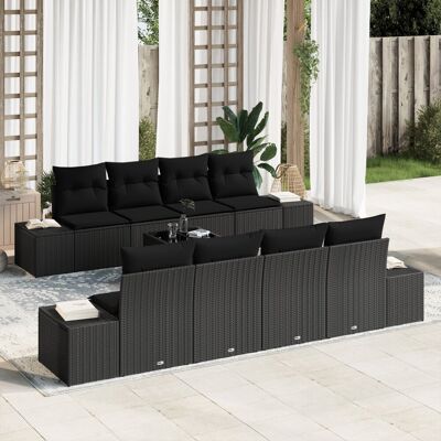 vidaXL Sofa 6 pcs Czarny 294 x 62 x 69 cm polirattan vidaXL Sofa 6 pcs Czarny 294 x 62 x 69 cm polirattan