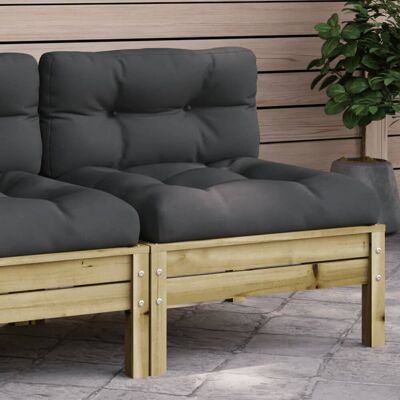 VMP Sofa ogrodowa bez podłokietników, poduszki, impregnowana sosna VMP Sofa ogrodowa bez podłokietników, poduszki, impregnowana sosna