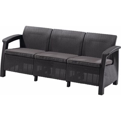 Sofa ogrodowa CURVER Corfu Love Seat Max, grafitowa Sofa ogrodowa CURVER Corfu Love Seat Max, grafitowa