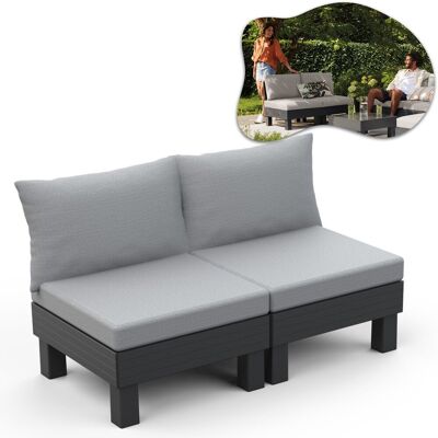 Keter Sofa Ogrodowa Modułowa ELEMENTS 2 SEATER Grafit z Poduszkami - Grafit Keter Sofa Ogrodowa Modułowa ELEMENTS 2 SEATER Grafit z Poduszkami - Grafit