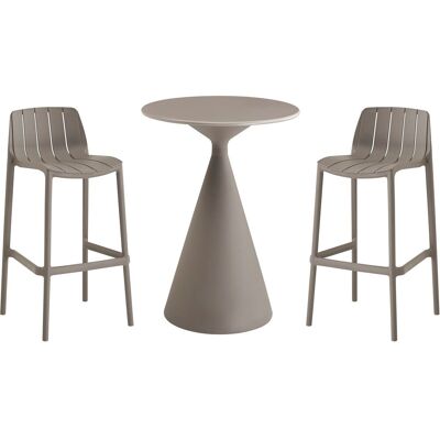 Other Stół bistro 'Vaena' i wysokie krzesła - 2 miejsca - Taupe Other Stół bistro 'Vaena' i wysokie krzesła - 2 miejsca - Taupe