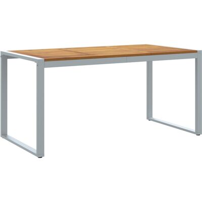 Stół jadalny vidaXL na zewnątrz Szary 160x80x75 cm Stal i lite drewno akacjowe Stół jadalny vidaXL na zewnątrz Szary 160x80x75 cm Stal i lite drewno akacjowe