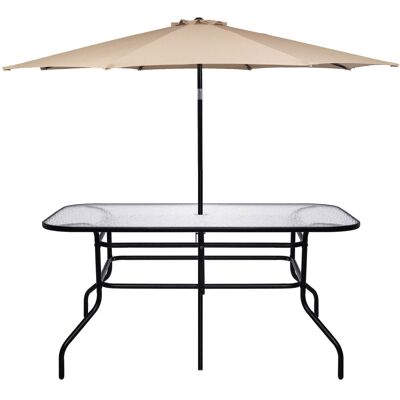 Springos Stół Na Taras Prostokątny 120x70cm Stół Do Ogrodu, Metalowy I Szkło Hartowane Czarny Springos Stół Na Taras Prostokątny 120x70cm Stół Do Ogrodu, Metalowy I Szkło Hartowane Czarny