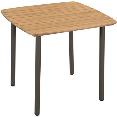 VMP Stół ogrodowy, 80 x 80 x 72 cm, lite drewno akacjowe i stal VMP Stół ogrodowy, 80 x 80 x 72 cm, lite drewno akacjowe i stal