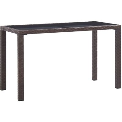 vidaXL Stół ogrodowy, brązowy, 123x60x74 cm, polirattan vidaXL Stół ogrodowy, brązowy, 123x60x74 cm, polirattan