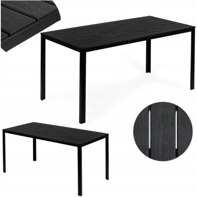 Multistore Stół Ogrodowy Na Taras Balkon Imitacja Drewna 156X78 Cm Czarny 6-8 Osób Multistore Stół Ogrodowy Na Taras Balkon Imitacja Drewna 156X78 Cm Czarny 6-8 Osób