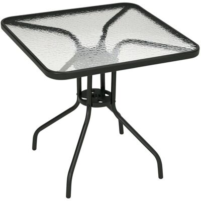 Stół ogrodowy Outsunny, rozkładany, metalowy, 76x76 cm, odporny na warunki atmosferyczne, kwadratowy, stół balkonowy z otworem na parasol, antypośli.. Stół ogrodowy Outsunny, rozkładany, metalowy, 76x76 cm, odporny na warunki atmosferyczne, kwadratowy, stół balkonowy z otworem na parasol, antypośli..