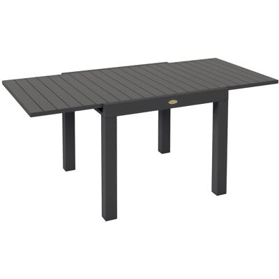 Stół ogrodowy Outsunny, stół jadalny dla 6 osób, stół tarasowy, rozkładany stół balkonowy, nośność do 70 kg, aluminium, kolor szary, 81/162 x 80 x 7.. Stół ogrodowy Outsunny, stół jadalny dla 6 osób, stół tarasowy, rozkładany stół balkonowy, nośność do 70 kg, aluminium, kolor szary, 81/162 x 80 x 7..