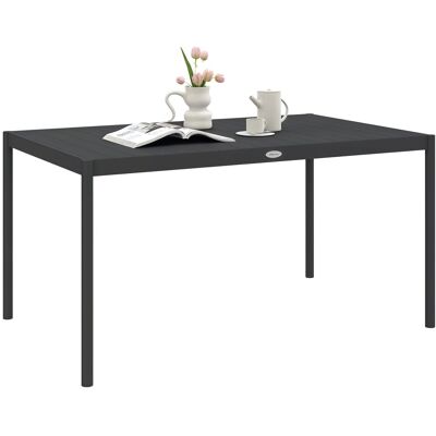 Stół ogrodowy Outsunny, stół jadalny dla 6 osób, stół tarasowy, stół balkonowy z aluminium, ciemnoszary, 145 x 90 x 74 cm Stół ogrodowy Outsunny, stół jadalny dla 6 osób, stół tarasowy, stół balkonowy z aluminium, ciemnoszary, 145 x 90 x 74 cm