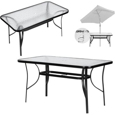 Multistore Stół Ogrodowy Szklany 120X70 Cm Hartowany Z Otworem Na Parasol Multistore Stół Ogrodowy Szklany 120X70 Cm Hartowany Z Otworem Na Parasol