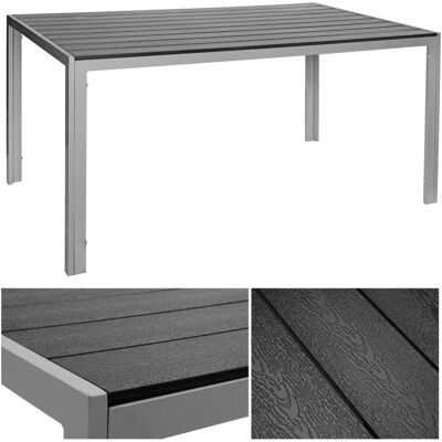 eHokery Stół Ogrodowy Tarasowy 150 Cm Duży Solidny Aluminiowy Czarny Drewniany Wzór eHokery Stół Ogrodowy Tarasowy 150 Cm Duży Solidny Aluminiowy Czarny Drewniany Wzór