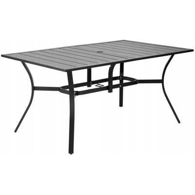 STÓŁ OGRODOWY VEVOR 150X96X72 5 CM MOCNY METALOWY NA TARAS BALKON CZARNY STÓŁ OGRODOWY VEVOR 150X96X72 5 CM MOCNY METALOWY NA TARAS BALKON CZARNY