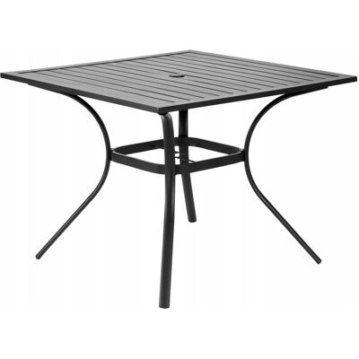 STÓŁ OGRODOWY VEVOR 94X94CM CZARNY MOCNY STÓŁ TARASOWY Z OTWOREM NA PARASOL STÓŁ OGRODOWY VEVOR 94X94CM CZARNY MOCNY STÓŁ TARASOWY Z OTWOREM NA PARASOL