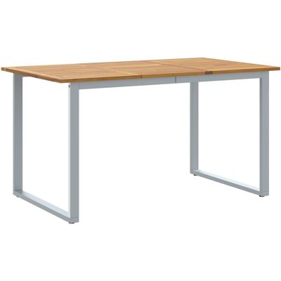 Vidaxl Stół do jadalni na zewnątrz - 140x80x75 cm Stal Drewno Nowoczesny Szary Vidaxl Stół do jadalni na zewnątrz - 140x80x75 cm Stal Drewno Nowoczesny Szary