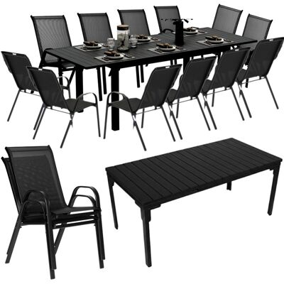 Multistore Stół Ogrodowy Z Krzesłami Rozkładany Blat 180-240 Cm Wzór Drewna 12 Krzeseł Multistore Stół Ogrodowy Z Krzesłami Rozkładany Blat 180-240 Cm Wzór Drewna 12 Krzeseł