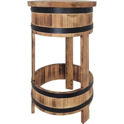 Inny producent Stołek barowy z drewna rustykalny z metalowymi pierścieniami wysokość 76 cm, 24. Designerski taboret kuchenny Inny producent Stołek barowy z drewna rustykalny z metalowymi pierścieniami wysokość 76 cm, 24. Designerski taboret kuchenny