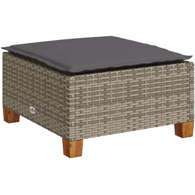 VMP Stołek ogrodowy z poduszką, szary, 63,5x56x32 cm, rattan PE VMP Stołek ogrodowy z poduszką, szary, 63,5x56x32 cm, rattan PE
