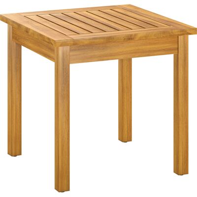 Stolik boczny Outsunny 48 x 48 cm, odporny na warunki atmosferyczne stół ogrodowy z drewna akacjowego z listwami, regulowane nóżki, kwadratowy stół .. Stolik boczny Outsunny 48 x 48 cm, odporny na warunki atmosferyczne stół ogrodowy z drewna akacjowego z listwami, regulowane nóżki, kwadratowy stół ..