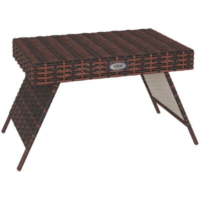 Stolik kawowy Outsunny z rattanu, stolik ogrodowy, stolik kempingowy odporny na warunki atmosferyczne, składany stolik na balkon, do ogrodu, 60 x 41.. Stolik kawowy Outsunny z rattanu, stolik ogrodowy, stolik kempingowy odporny na warunki atmosferyczne, składany stolik na balkon, do ogrodu, 60 x 41..