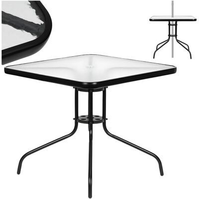 Multistore Stolik Ogrodowy Kawowy 80X80 Cm Szklany Na Taras Balkon Otwór Na Parasol Multistore Stolik Ogrodowy Kawowy 80X80 Cm Szklany Na Taras Balkon Otwór Na Parasol