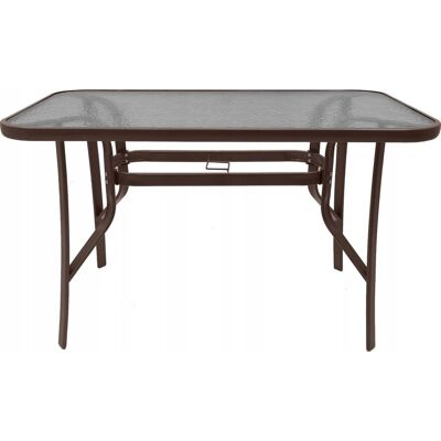 Kontrasto Szklany stół ogrodowy na taras Majorka Trio 120x70x70 cm 6os. brąz Kontrasto Szklany stół ogrodowy na taras Majorka Trio 120x70x70 cm 6os. brąz