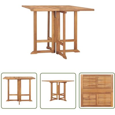 The Living Store Składany stół ogrodowy - 90x90x75 cm - lite drewno tekowe - Stół The Living Store Składany stół ogrodowy - 90x90x75 cm - lite drewno tekowe - Stół
