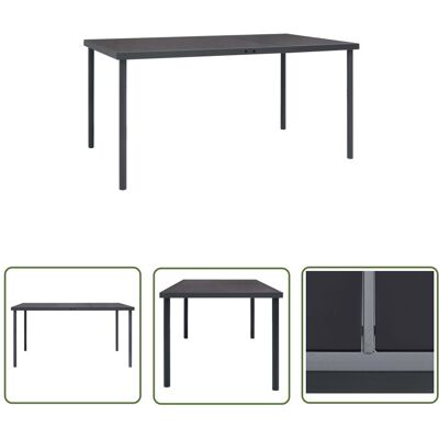 The Living Store Stół jadalniany do ogrodu - 150x90x74 cm - antracyt - stal - Stół Ogrodowy The Living Store Stół jadalniany do ogrodu - 150x90x74 cm - antracyt - stal - Stół Ogrodowy
