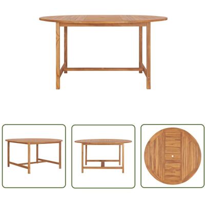 The Living Store Stół ogrodowy - 150x76 cm - lite drewno tekowe - Stół Jadalniany The Living Store Stół ogrodowy - 150x76 cm - lite drewno tekowe - Stół Jadalniany