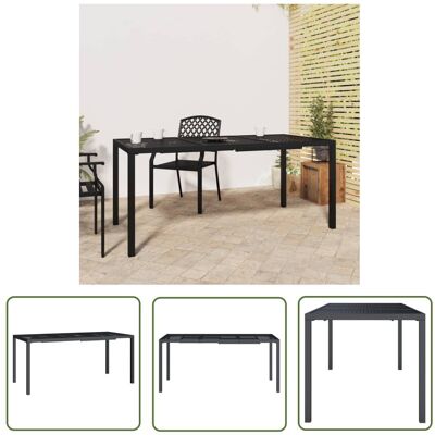 The Living Store Stół ogrodowy - antracytowy - 165x80x72 cm - stal - Stół Ogrodowy The Living Store Stół ogrodowy - antracytowy - 165x80x72 cm - stal - Stół Ogrodowy