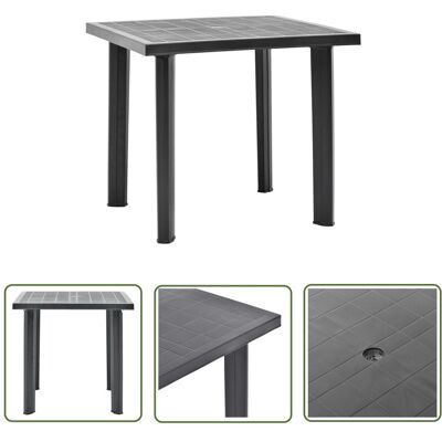 The Living Store Stół ogrodowy - antracytowy - 80 x 75 x 72 cm - plastikowy - Stół Ogrodowy The Living Store Stół ogrodowy - antracytowy - 80 x 75 x 72 cm - plastikowy - Stół Ogrodowy