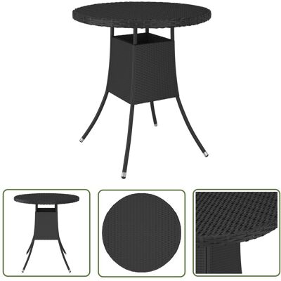 The Living Store Stół ogrodowy - czarny - 70x70x73 cm - rattan PE - Stół The Living Store Stół ogrodowy - czarny - 70x70x73 cm - rattan PE - Stół