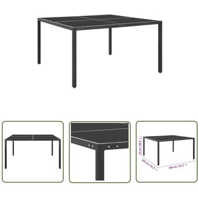 The Living Store Stolik ogrodowy - antracytowy - 130x130x72 cm - stal i szkło - Stół The Living Store Stolik ogrodowy - antracytowy - 130x130x72 cm - stal i szkło - Stół