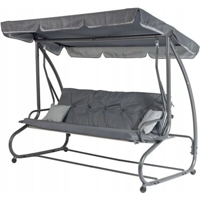 Inny producent Huśtawka 4 Osobowa 2w1 Ogrodowa Bujana Rozkładana 50X 182Cm Szara PORZĄDNA Inny producent Huśtawka 4 Osobowa 2w1 Ogrodowa Bujana Rozkładana 50X 182Cm Szara PORZĄDNA