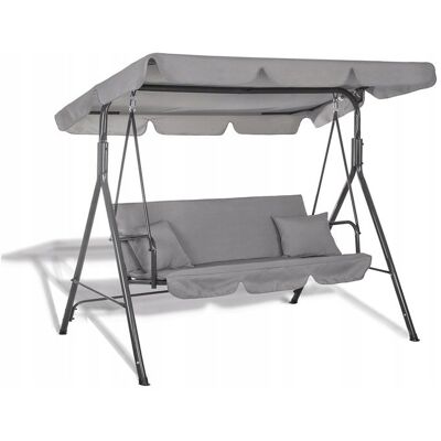 Inny producent Huśtawka 3 Osobowa Ogrodowa Bujana Szara Dachem 110x170cm + GRATIS PODUSZKI Inny producent Huśtawka 3 Osobowa Ogrodowa Bujana Szara Dachem 110x170cm + GRATIS PODUSZKI