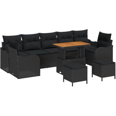 vidaXL 10-częściowy zestaw sofy ogrodowej z poduszkami Czarny Polirattan Akacja, vidaXL 2-osobowa sofa ogrodowa z miejscem na przechowywanie i podus.. vidaXL 10-częściowy zestaw sofy ogrodowej z poduszkami Czarny Polirattan Akacja, vidaXL 2-osobowa sofa ogrodowa z miejscem na przechowywanie i podus..
