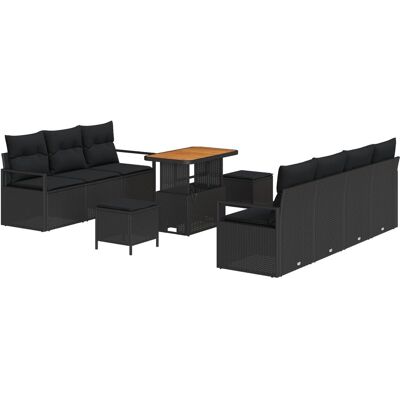 vidaXL 10-elementowy zestaw ogrodowy z poduszkami czarny polirattan akacja, vidaXL 2-osobowa sofa ogrodowa z schowkiem i poduszkami czarny poliratta.. vidaXL 10-elementowy zestaw ogrodowy z poduszkami czarny polirattan akacja, vidaXL 2-osobowa sofa ogrodowa z schowkiem i poduszkami czarny poliratta..