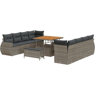 vidaXL 11-częściowy zestaw sofy ogrodowej z poduszkami szary rattan akacja, vidaXL 3-częściowy zestaw jadalny ogrodowy z poduszkami szary rattan aka.. vidaXL 11-częściowy zestaw sofy ogrodowej z poduszkami szary rattan akacja, vidaXL 3-częściowy zestaw jadalny ogrodowy z poduszkami szary rattan aka..