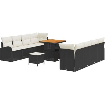 vidaXL 11 Elementowy Zestaw Sof Ogrodowych z Poduszkami Czarny Polirattan Akacja, vidaXL 2-Odległa Sofa Ogrodowa z Poduszkami Czarny Polirattan, vid.. vidaXL 11 Elementowy Zestaw Sof Ogrodowych z Poduszkami Czarny Polirattan Akacja, vidaXL 2-Odległa Sofa Ogrodowa z Poduszkami Czarny Polirattan, vid..