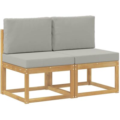 vidaXL 2 Sztuka Środkowa sofa ogrodowa Lite Drewno Akacji Biały vidaXL 2 Sztuka Środkowa sofa ogrodowa Lite Drewno Akacji Biały