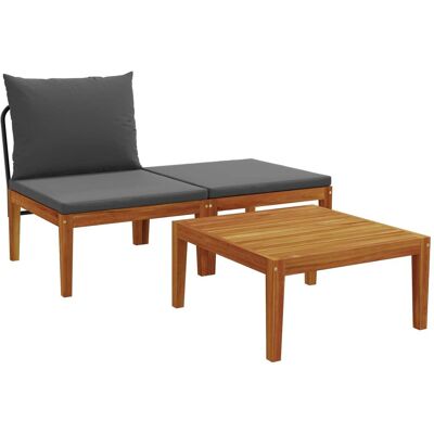 vidaXL 3 pcs Zestaw wypoczynkowy Lite Drewno Akacji naturalny vidaXL 3 pcs Zestaw wypoczynkowy Lite Drewno Akacji naturalny