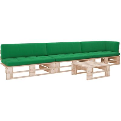Zestaw Lounge Ogrodowy VIDAXL - Impregnowane Drewno Sosnowe - Zielony Zestaw Lounge Ogrodowy VIDAXL - Impregnowane Drewno Sosnowe - Zielony