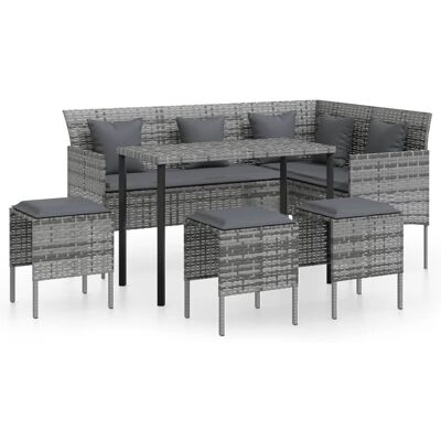 vidaXL Zestaw mebli ogrodowych sofa L - Szary vidaXL Zestaw mebli ogrodowych sofa L - Szary