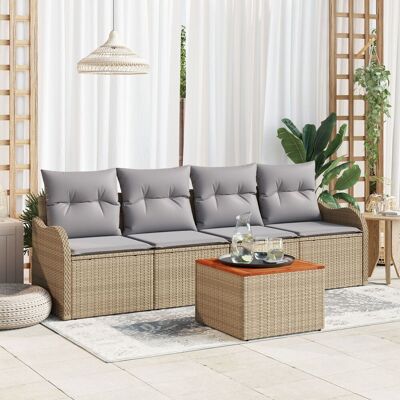 Zestaw Mebli Ogrodowych Vidaxl 5-Częściowy Beżowy Syntetyczny Rattan Nowoczesny Design Zestaw Mebli Ogrodowych Vidaxl 5-Częściowy Beżowy Syntetyczny Rattan Nowoczesny Design