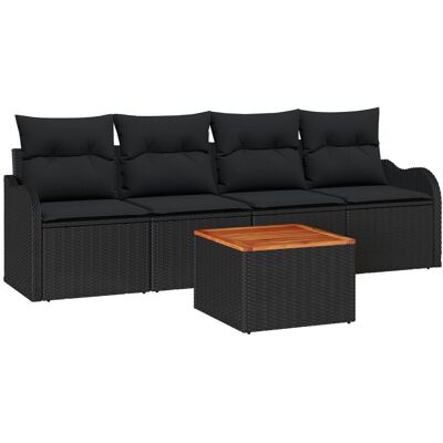 vidaXL 5-częściowy zestaw sof ogrodowych z poduszkami Czarny Poly Rattan Akacja, vidaXL 2-osobowa sofa ogrodowa z miejscem do przechowywania i podus.. vidaXL 5-częściowy zestaw sof ogrodowych z poduszkami Czarny Poly Rattan Akacja, vidaXL 2-osobowa sofa ogrodowa z miejscem do przechowywania i podus..