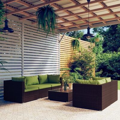 vidaXL 6-Cz. Zestaw Wypoczynkowy Do Ogrodu, Poduszki, Rattan Pe, Brąz! vidaXL 6-Cz. Zestaw Wypoczynkowy Do Ogrodu, Poduszki, Rattan Pe, Brąz!