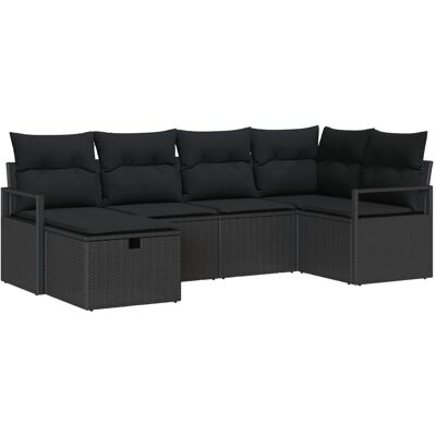 vidaXL 6-częściowy zestaw sofy ogrodowej z poduszkami czarny polirattan, vidaXL 2-osobowa sofa ogrodowa z miejscem na przechowywanie i poduszkami cz.. vidaXL 6-częściowy zestaw sofy ogrodowej z poduszkami czarny polirattan, vidaXL 2-osobowa sofa ogrodowa z miejscem na przechowywanie i poduszkami cz..